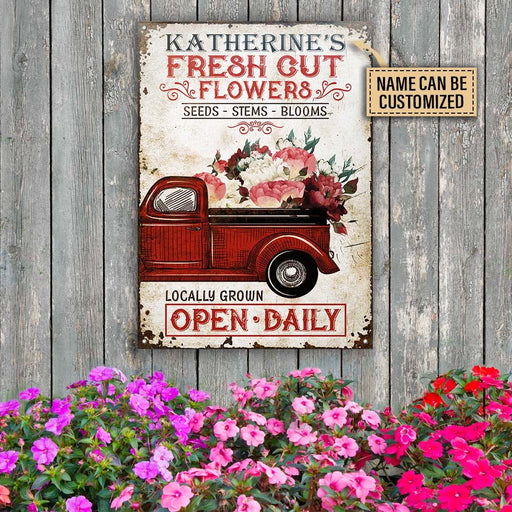 Personalized Gardening Fresh Cut Flowers Customized Classic Metal Signs