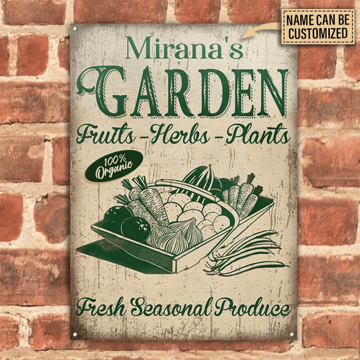 Personalized Garden Fresh Seasonal Produce Customized Classic Metal Signs