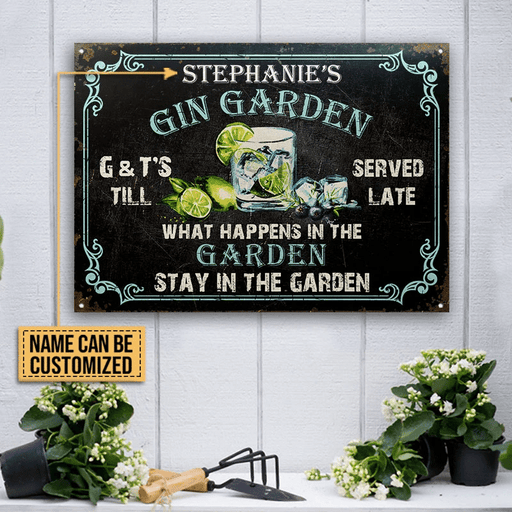 Personalized Gin Garden G&T Customized Classic Metal Signs