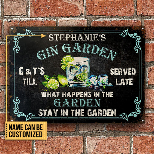 Personalized Gin Garden G&T Customized Classic Metal Signs