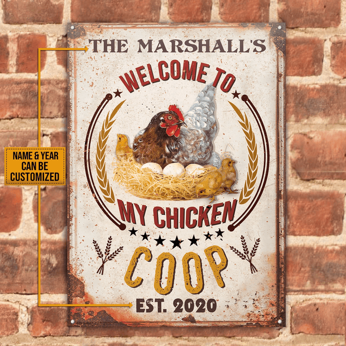 Personalized Welcome My Chicken Coop Customized Classic Metal Signs