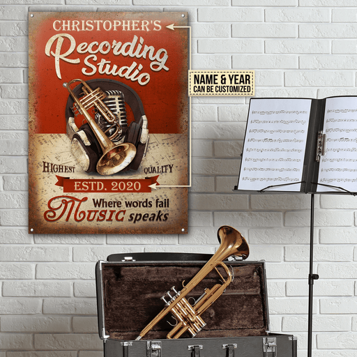 Personalized Trumpet Where Words Fail Customized Classic Metal Signs