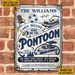 Personalized Pontoon Here Crazy Vertical Custom Classic Metal Signs