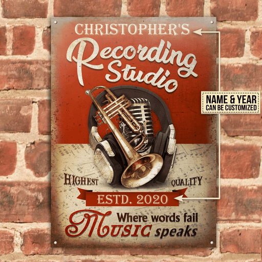 Personalized Trumpet Where Words Fail Customized Classic Metal Signs