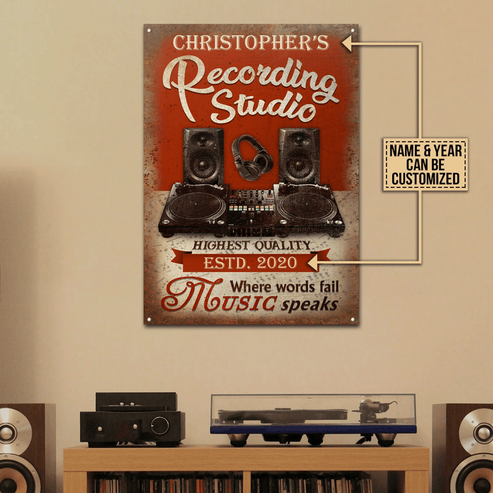Personalized DJ Board Where Words Fail Customized Classic Metal Signs