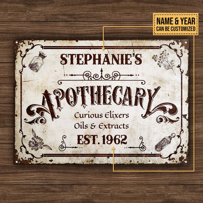 Personalized Apothecary Extracts Customized Classic Metal Signs