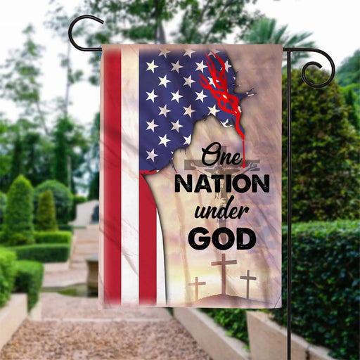 Custom Flag One Nation Under God Jesus Christ Flag - Garden Flag V3