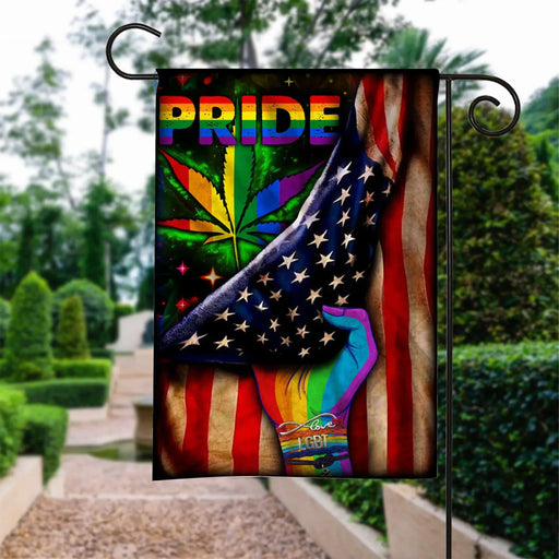 Custom Flag LGBT Pride Pot Leaf Flag - Garden Flag V2