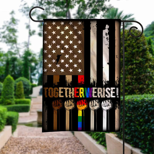 Custom Flag Together We Rise Black Lives Matter Flag - Garden Flag