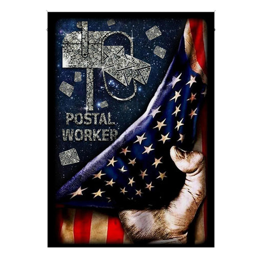 Postal Worker Diamond Mailbox Flag - Garden Flag V2