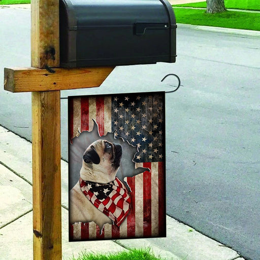 Custom Flag Pug Happy 4th Of July American US Flag - Garden Flag V2