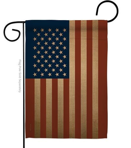 USA Burlap Garden Flag