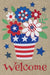 Patriotic Flowers Burlap Flag