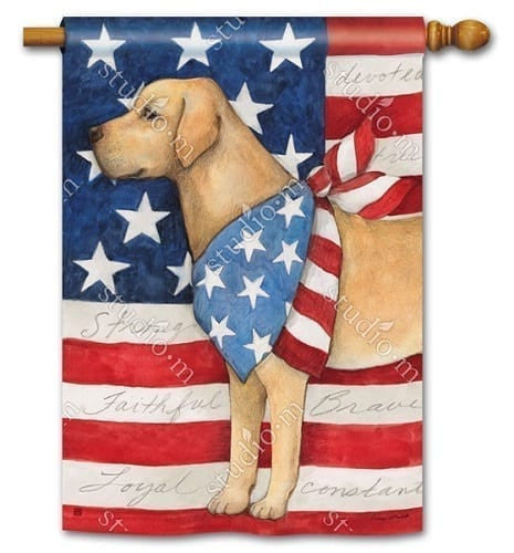 Patriotic Pup House Flag