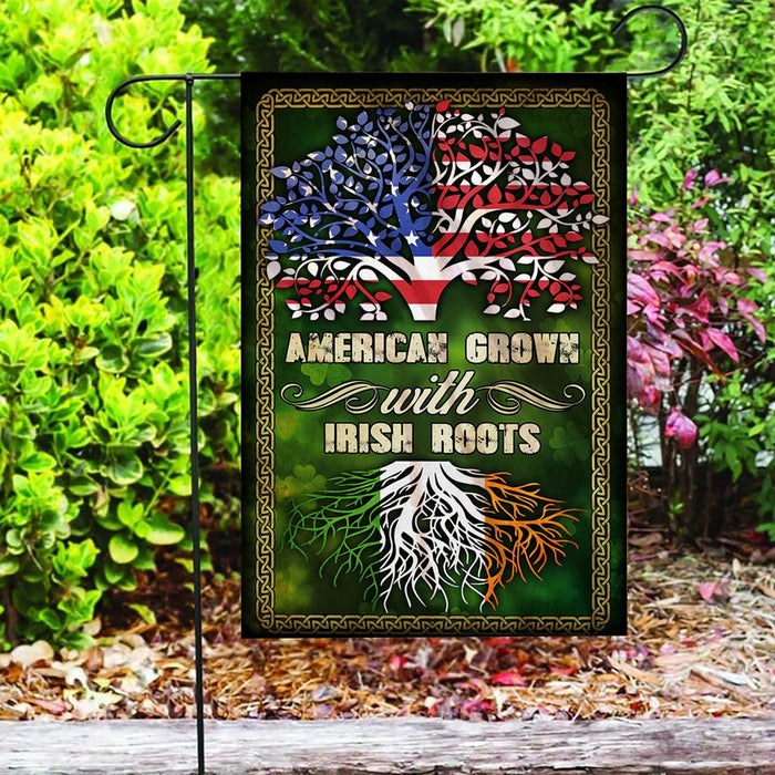 Custom Flag American Grown With Irish Roots Flag - Garden Flag V2