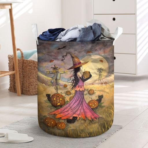 A Little Witch And Pumpkin Halloween NI2208098DT Laundry Basket