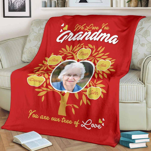 Personalized Grandma Blanket- Gift for Grandmother, Gift for Nana, I'm Proud Grandma Blanket