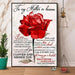 Red Roses To My Mother In Heaven I Loved And Missed You Portrait Poster & Canvas Sweet Home Decor Wall Gift For Mother Family Gift For Birthday Mother's Day Christmas