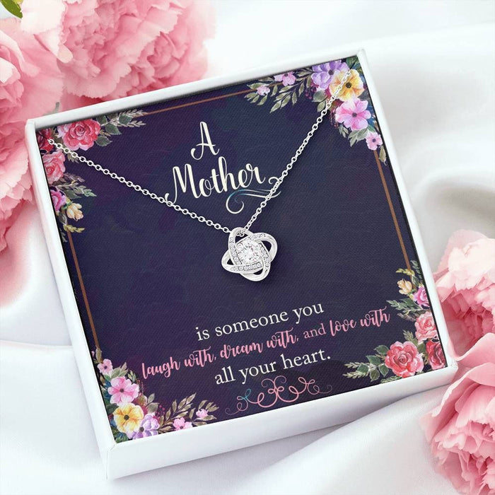 Love With All Your Heart Love Knot Necklace Gift For Mom