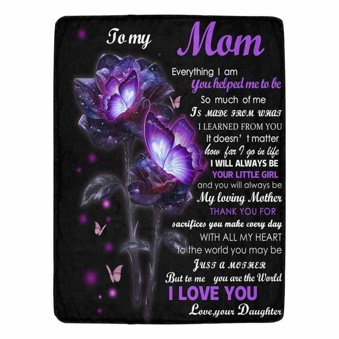 Mother's Day Gift from Daughter Beautiful Flower Personalized Blanket