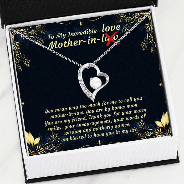 To My Mother-In-Law You Mean Way Too Much To Me Forever Love Necklace Gift For Mom Mother's Day Gift Ideas