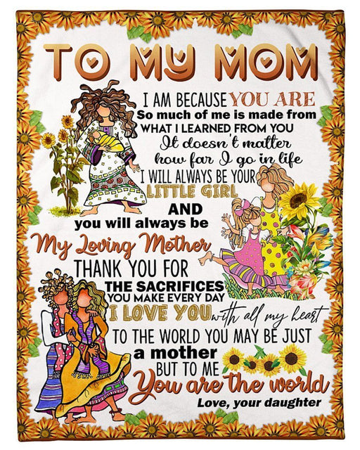 BeKingArt Family Personalized You'll Always Be My Loving Mother With Sunflower Gift For Mom Fleece Blanket