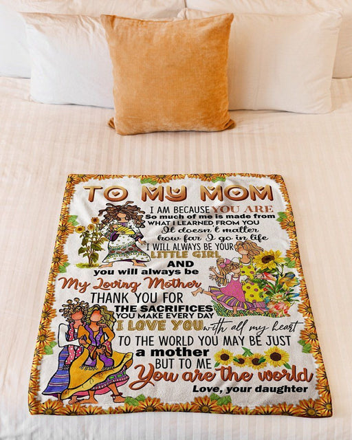 BeKingArt Family Personalized You'll Always Be My Loving Mother With Sunflower Gift For Mom Fleece Blanket