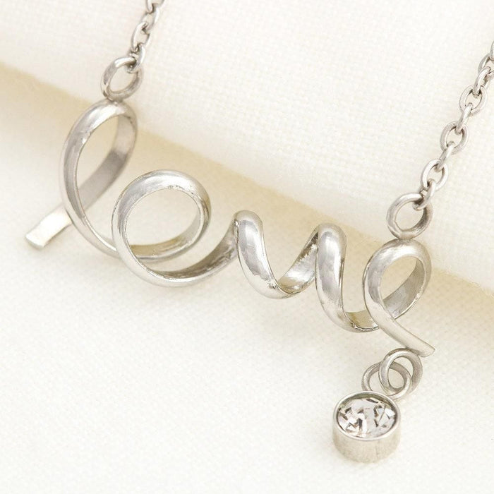 Love You To The Moon Scripted Love Necklace For Step Mom Message Card Favo Jewelry