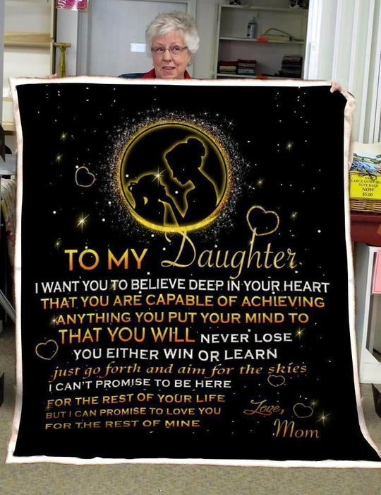 Mom To Daughter Never Lose Family Fleece Blanket Gift For Mom Mother's Day Gift Ideas