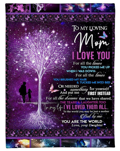 BeKingArt Family Personalized You Are The World Daughter Gift For Mom Fleece Blanket