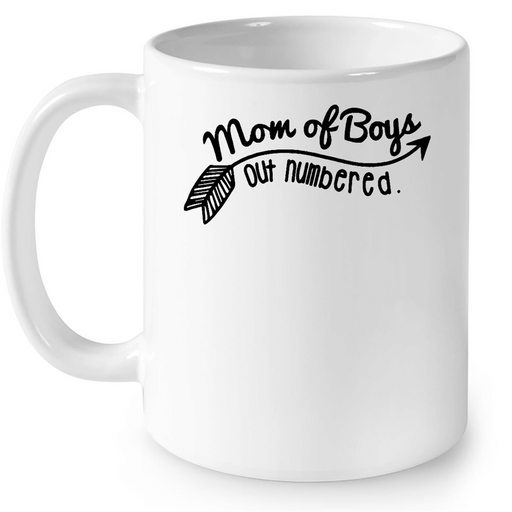 Mom Of Boys Out Numbered W - Full-Wrap Coffee White Mug