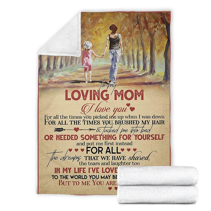 Custom Blanket To My Mom Tree My Loving Mother Blanket - Gift For Mom - Fleece Blanket