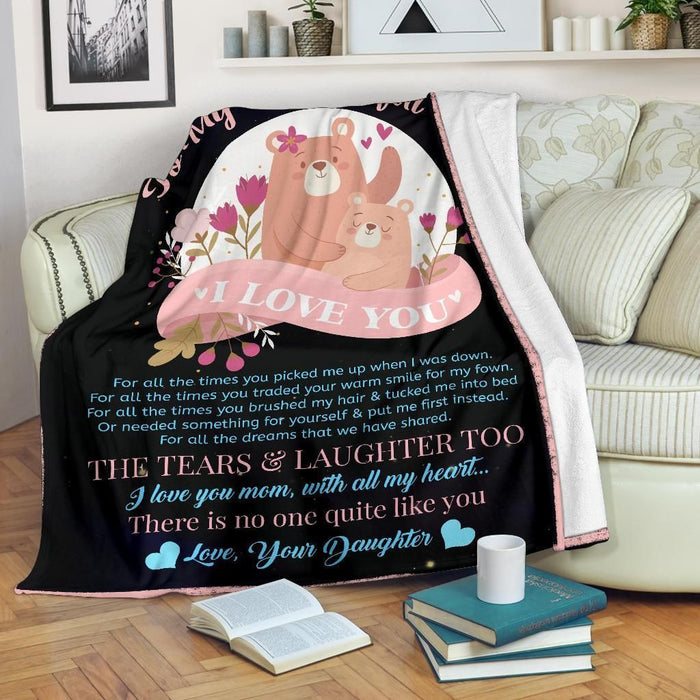 To My Wonderful Mom Bears Fleece Blanket Gift For Mom Mother's Day Gift Ideas