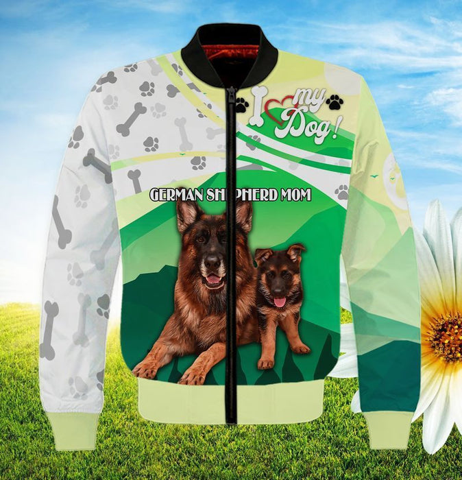 German Shepherd Dog Mom 3D Printed Bomber Jacket Christmas Gift Ideas
