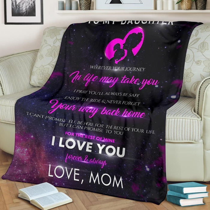 To My Daughter For The Rest Of I Love You Fleece Blanket Mom