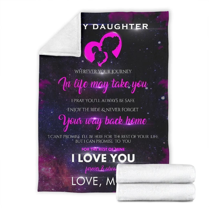 To My Daughter For The Rest Of I Love You Fleece Blanket Mom