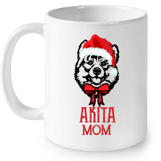 Mom Love Red Akita Dog - Full-Wrap Coffee White Mug