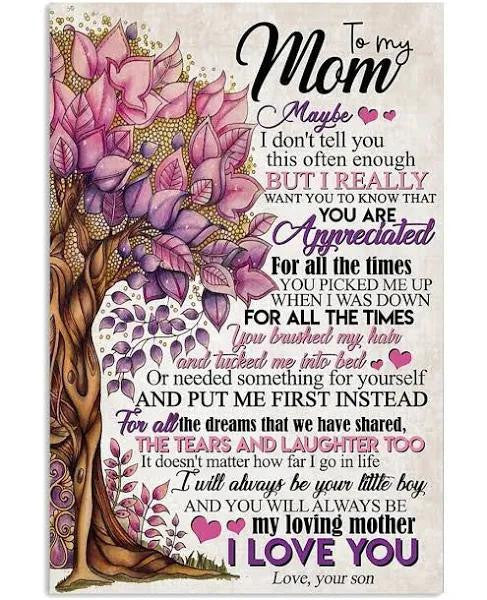 You'll Always Be My Loving Mother Gift To My Mom Portrait Poster & Canvas Sweet Home Decor Wall Gift For Mother Family Gift For Birthday Mother's Day Christmas