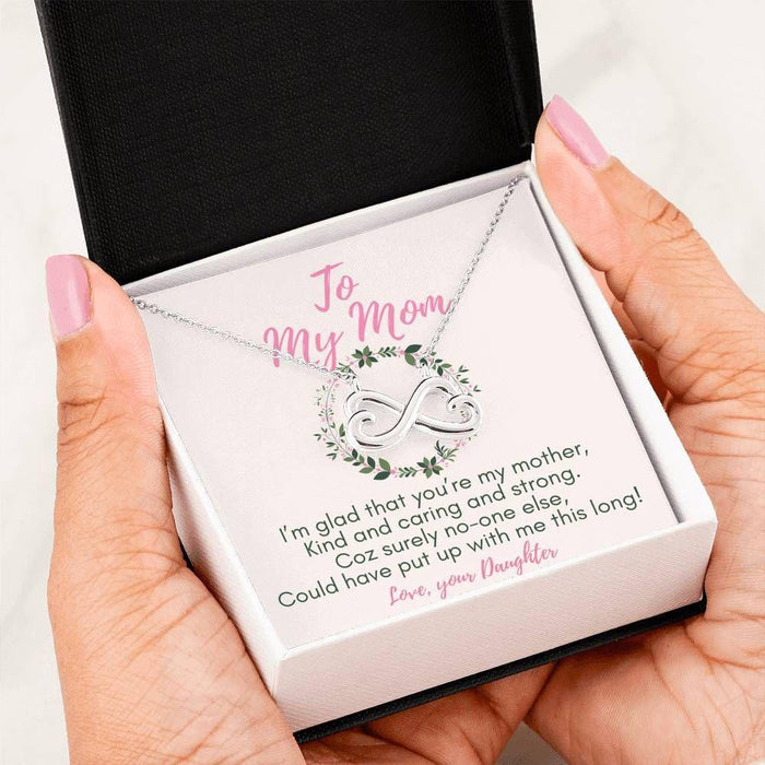To My Mom I'm Glad That You Are My Mother Infinity Heart Necklace Gift For Her Gift For Mom Mother's Day Gift Ideas