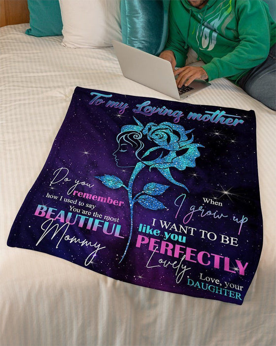 BeKingArt Family Personalized You're The Most Beautiful Mommy With Rose Great Gift For Mother Fleece Blanket