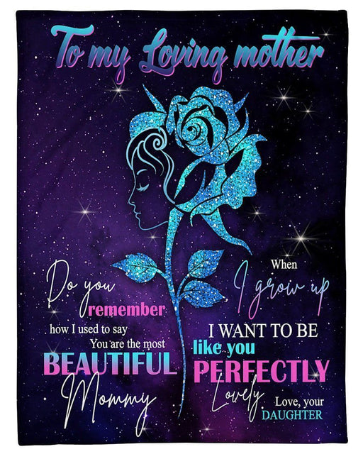 BeKingArt Family Personalized You're The Most Beautiful Mommy With Rose Great Gift For Mother Fleece Blanket