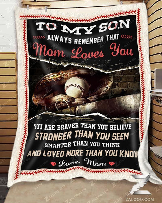 Blanket - Baseball - To My Son - Mom Loves You