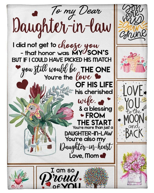 To My Daughter-in-law You Are Also My Daughter-in-heart Gifts From Mom Fleece Blanket