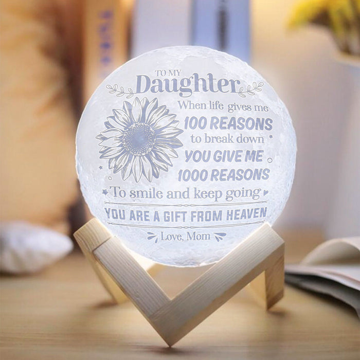 Mom To Daughter - You Are A Gift From Heaven - Moon Lamp