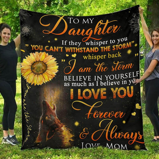 To My Daughter I Love You Love Forever Sunflower Mom Gift - Fleece Blanket