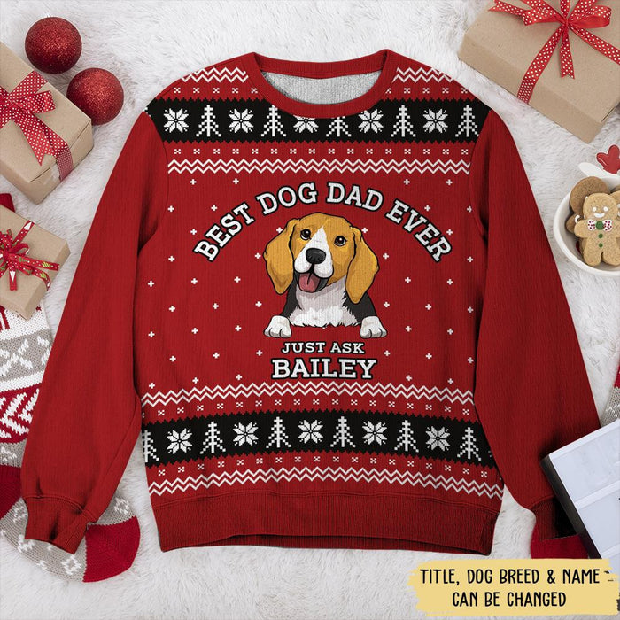 Best Beagle Dog Mom Ever Personalized Ugly Sweaters Sweatshirt Christmas Gift Ideas