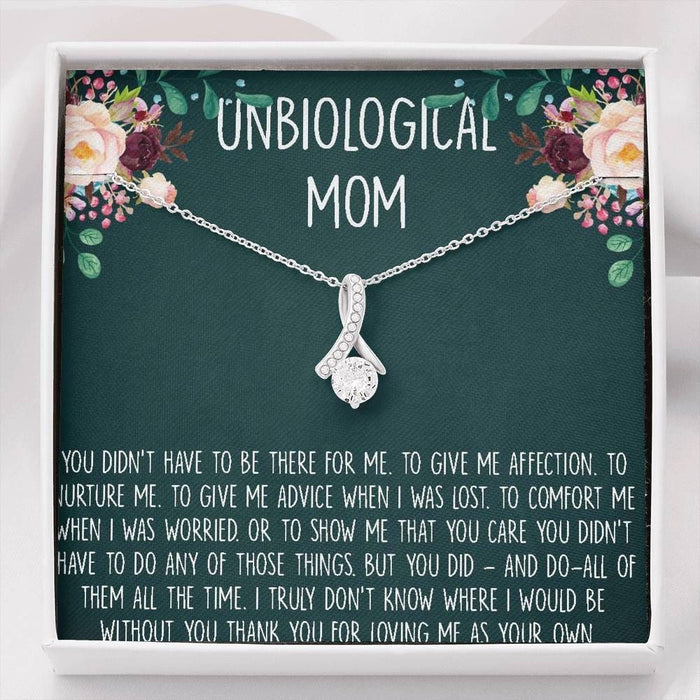 Alluring Beauty Necklace Gift For Unbiological Mom Thank You For Loving Me