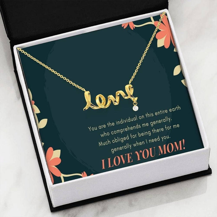 I Love You More Giving For Mom Silver Scripted Love Necklace Message Card Favo Jewelry