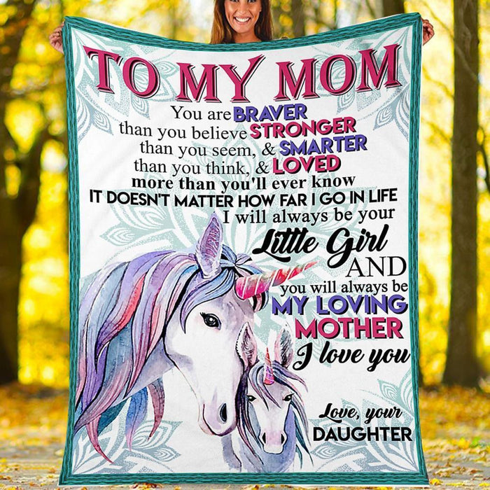 Custom Blanket To My Mom Unicorn Blanket - Gift For Mom - Fleece Blanket