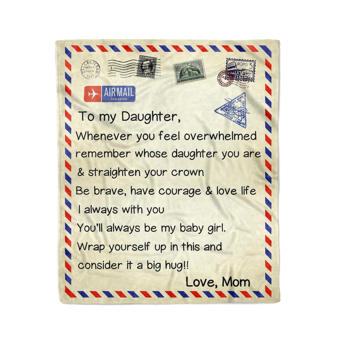 To my daughter soft throw fleece blanket, birthday, christmas gift for daughter from mom- NQS1048